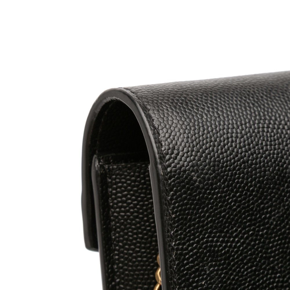 Pre-Loved Saint Laurent Grain De Poudre Monogram Cassandra Chain Wallet - Picture 8 of 10